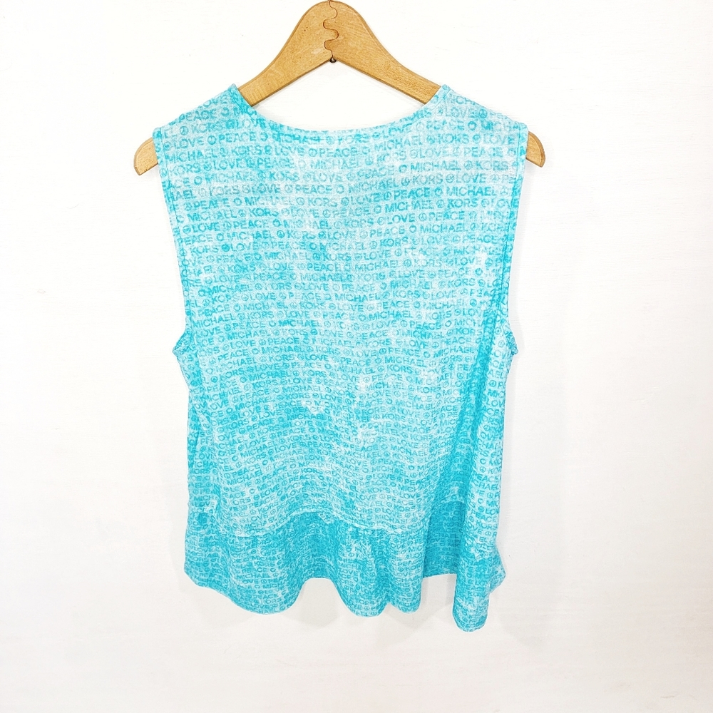Michael Kors Peace Love Flowy Logo Tank sz Medium - Picture 2 of 4